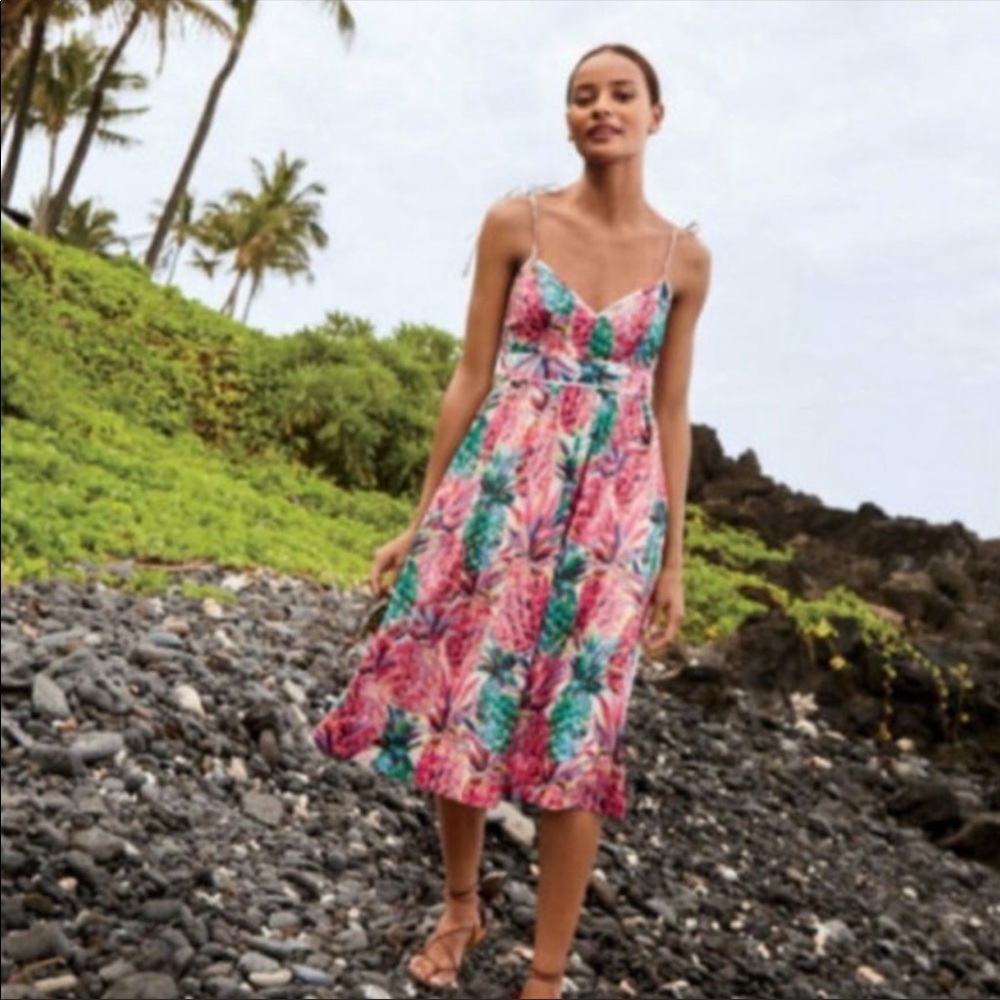 J. Crew Spaghetti straps in Ratti Pineapple Print